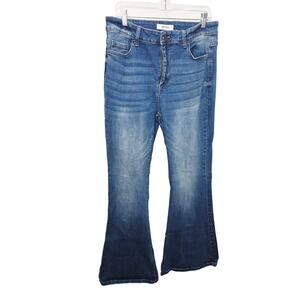 Zenana Flare Leg Jeans Womens 32 Stretch High Rise Bootcut Y2K Style Denim Pants